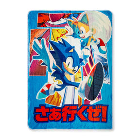 Sonic the Hedgehog 45 x 60 Inch Fleece Throw Blanket & Air Freshener Gift Set