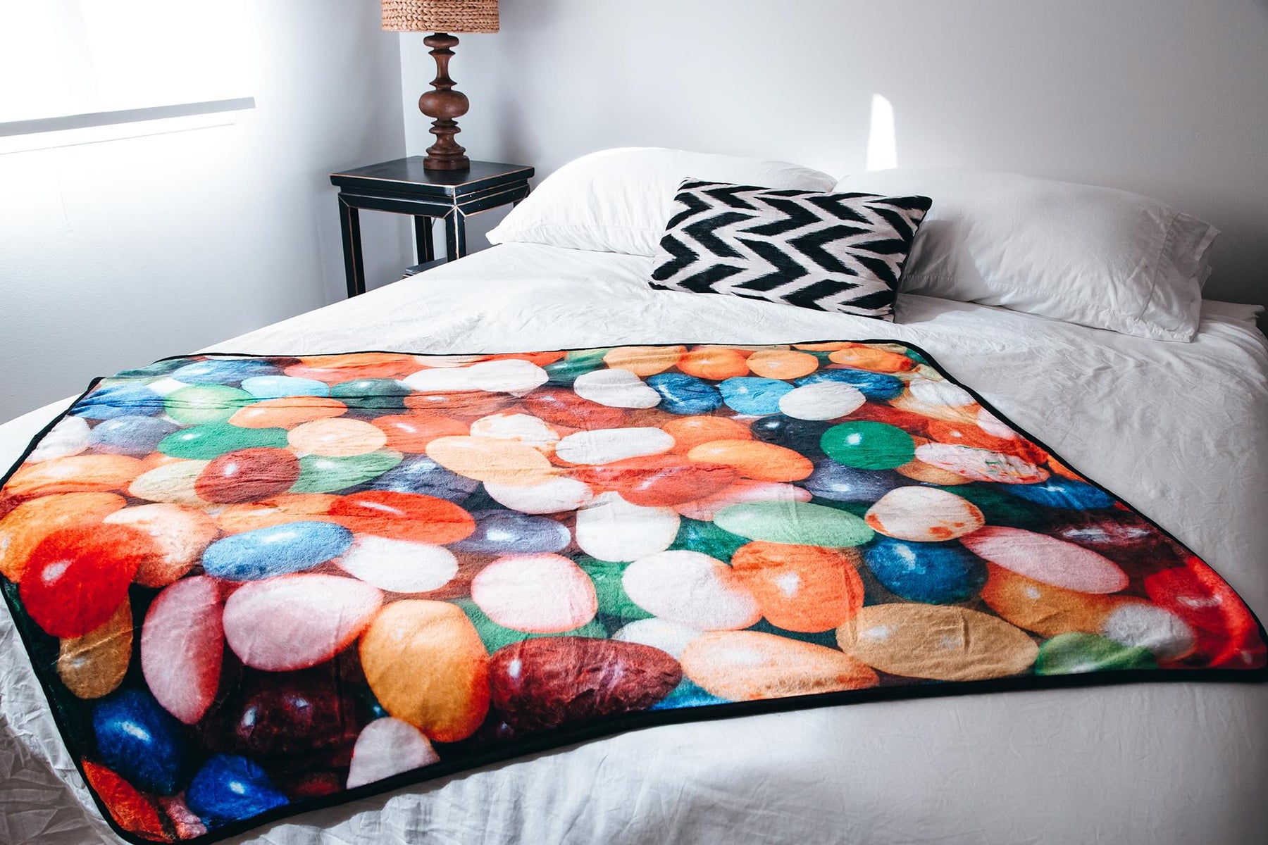 Jelly Bean Fleece Throw Blanket | 45 x 60 Inch Cozy Lightweight Blanket