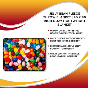 Jelly Bean Fleece Throw Blanket | 45 x 60 Inch Cozy Lightweight Blanket