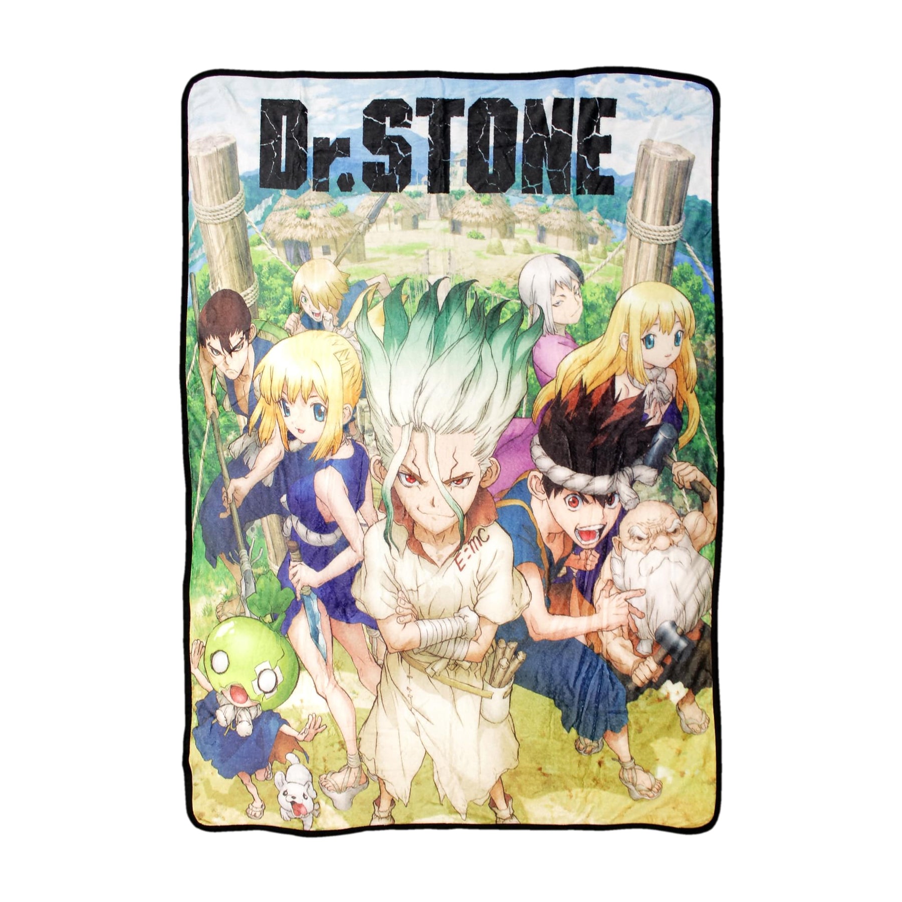 Dr. Stone Kingdom of Science 45 x 60 Inch Fleece Throw Blanket with Button