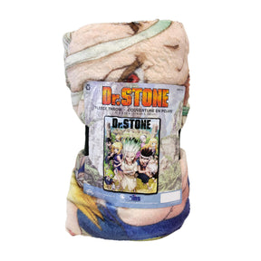 Dr. Stone Kingdom of Science 45 x 60 Inch Fleece Throw Blanket with Button