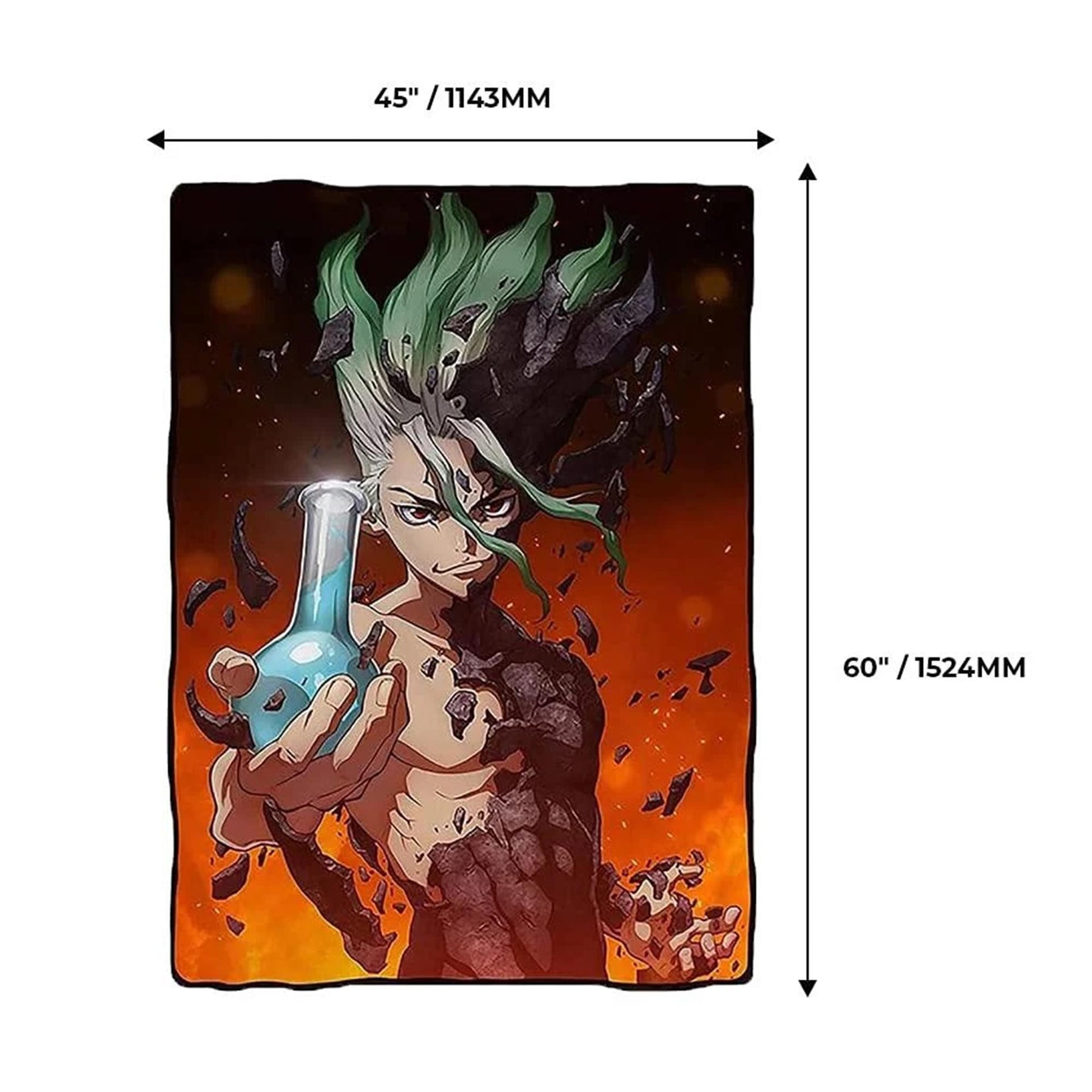 Dr. Stone Senku Ishigami 45 x 60 Inch Fleece Throw Blanket