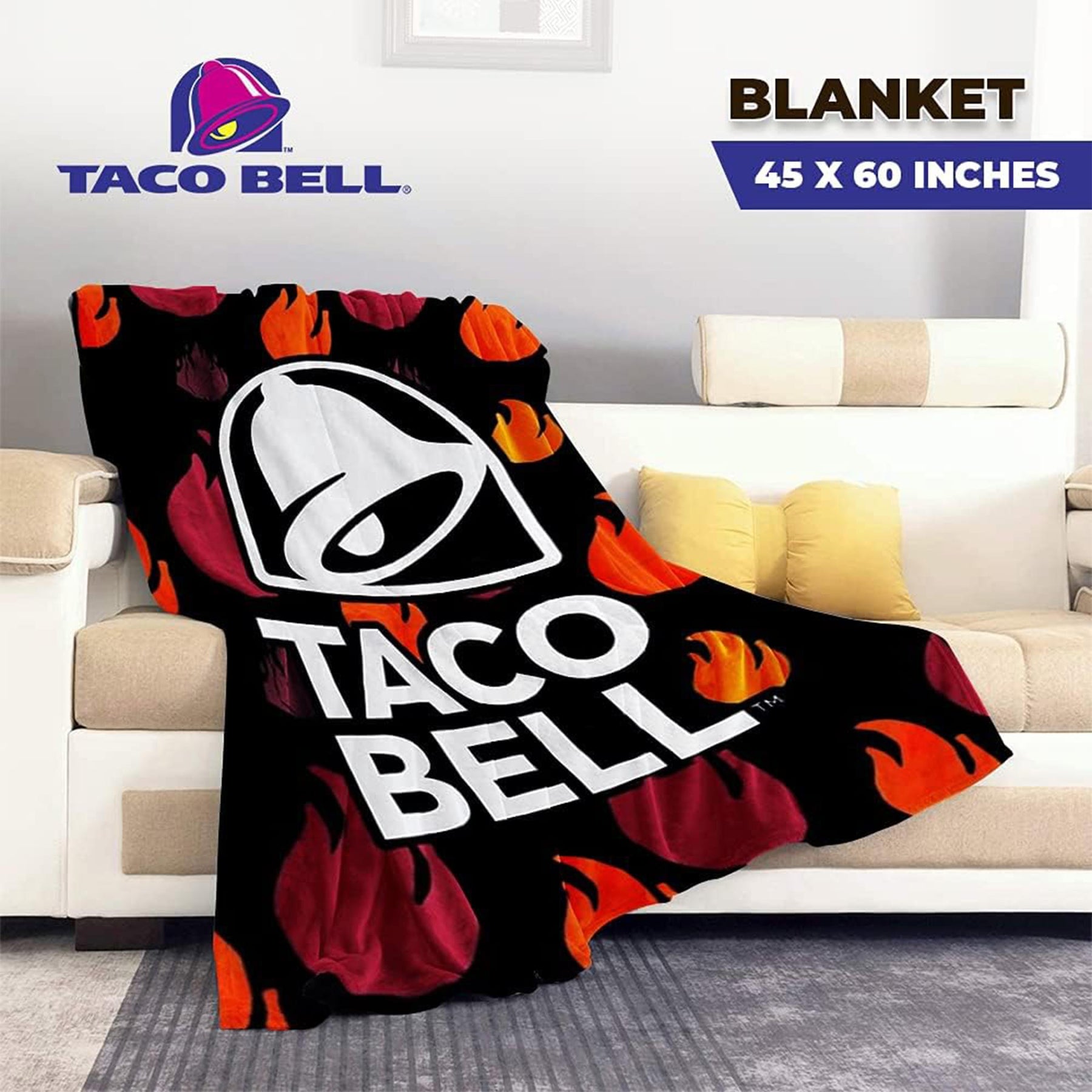 Taco Bell Logo 45 x 60 Inch Fleece Throw Blanket