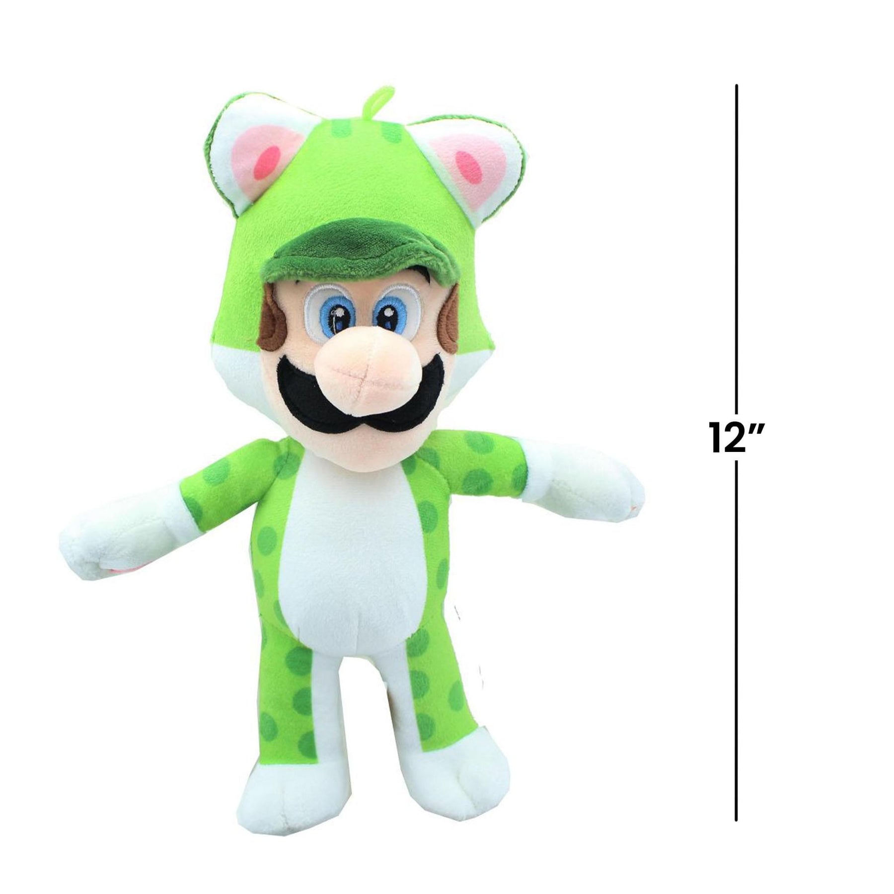 Super Mario 12 Inch Character Plush | Neko Cat Luigi