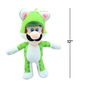 Super Mario 12 Inch Character Plush | Neko Cat Luigi