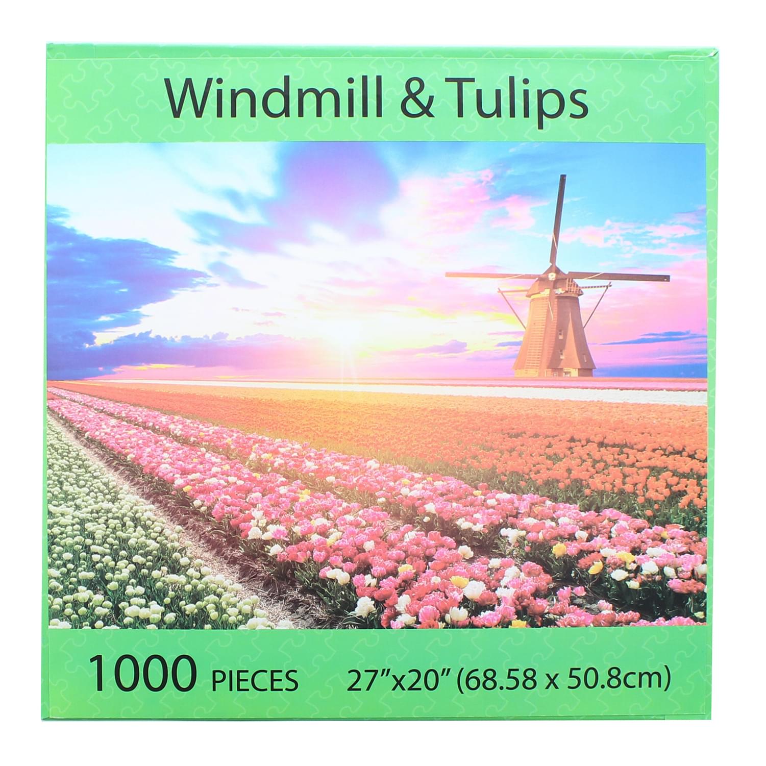 Windmill and Tulips 1000 Piece Jigsaw Puzzle