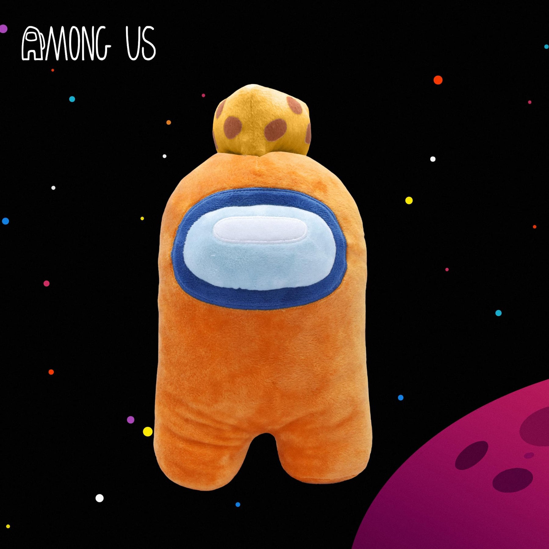 Among Us 7 Inch Plush | Orange Crewmate w/ Cheese Hat