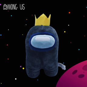 Among Us 7 Inch Plush | Black Crewmate w/ Crown