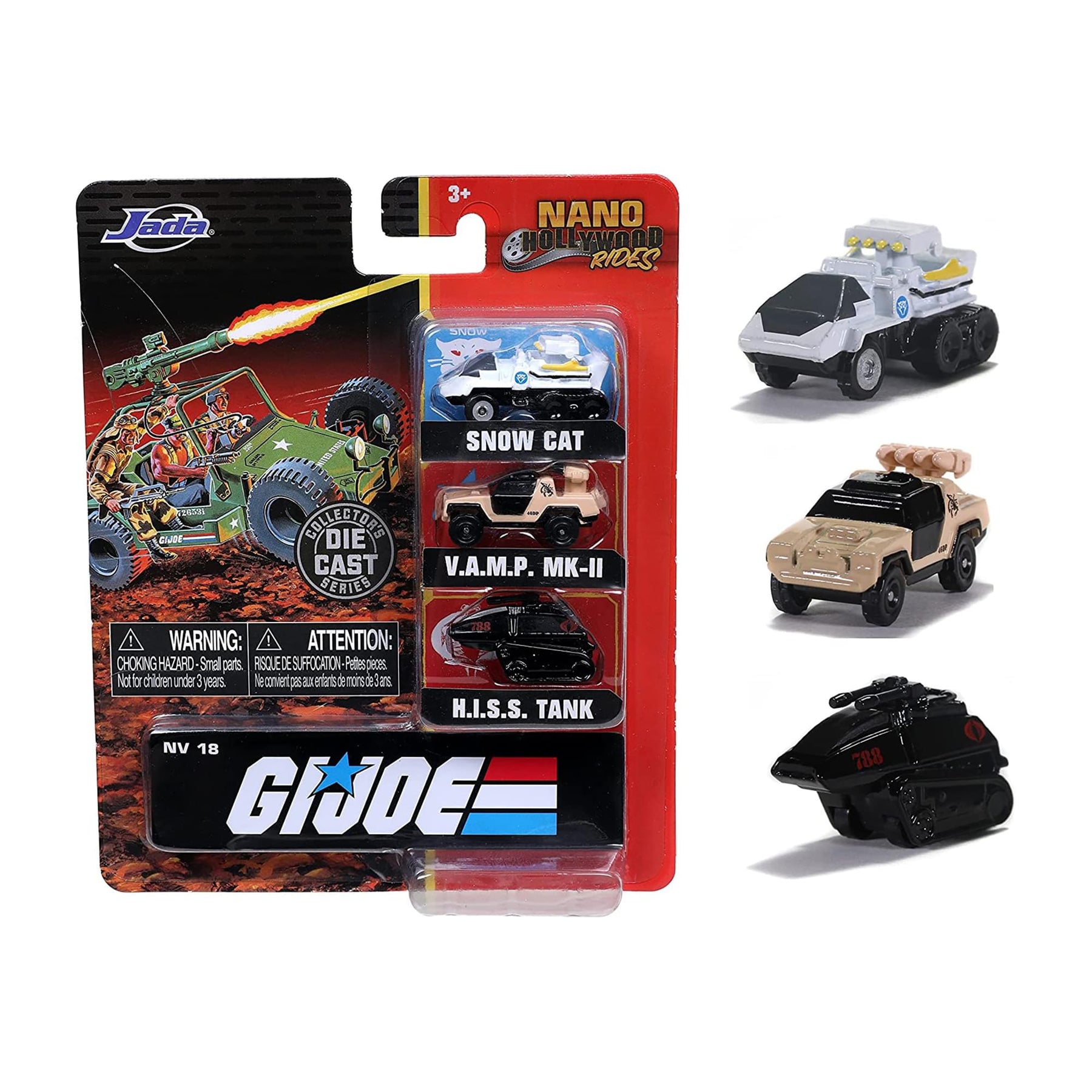 GI Joe 1.65 Inch Nano 3-Pack Diecast Cars