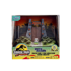 Jurassic Park Gate Diorama Nano Scene w/ 1.65 Inch Die-Cast Cars