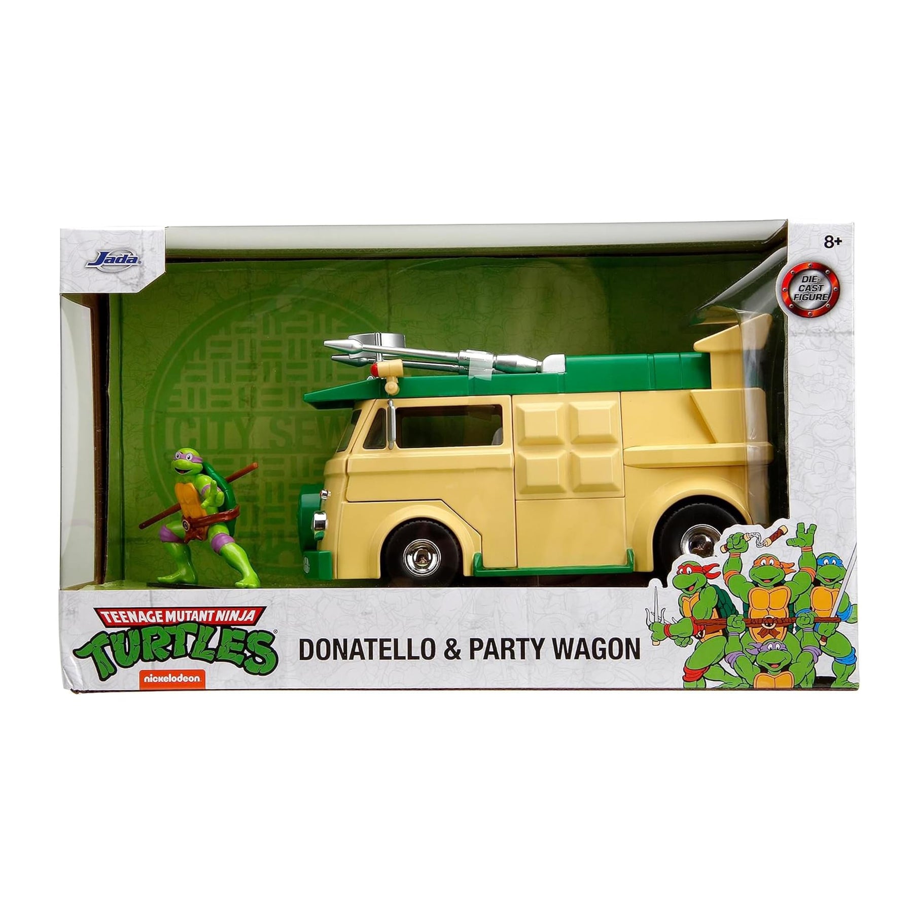 Teenage Mutant Ninja Turtles 1:24 Party Wagon Die-Cast Car & Donatello Figure