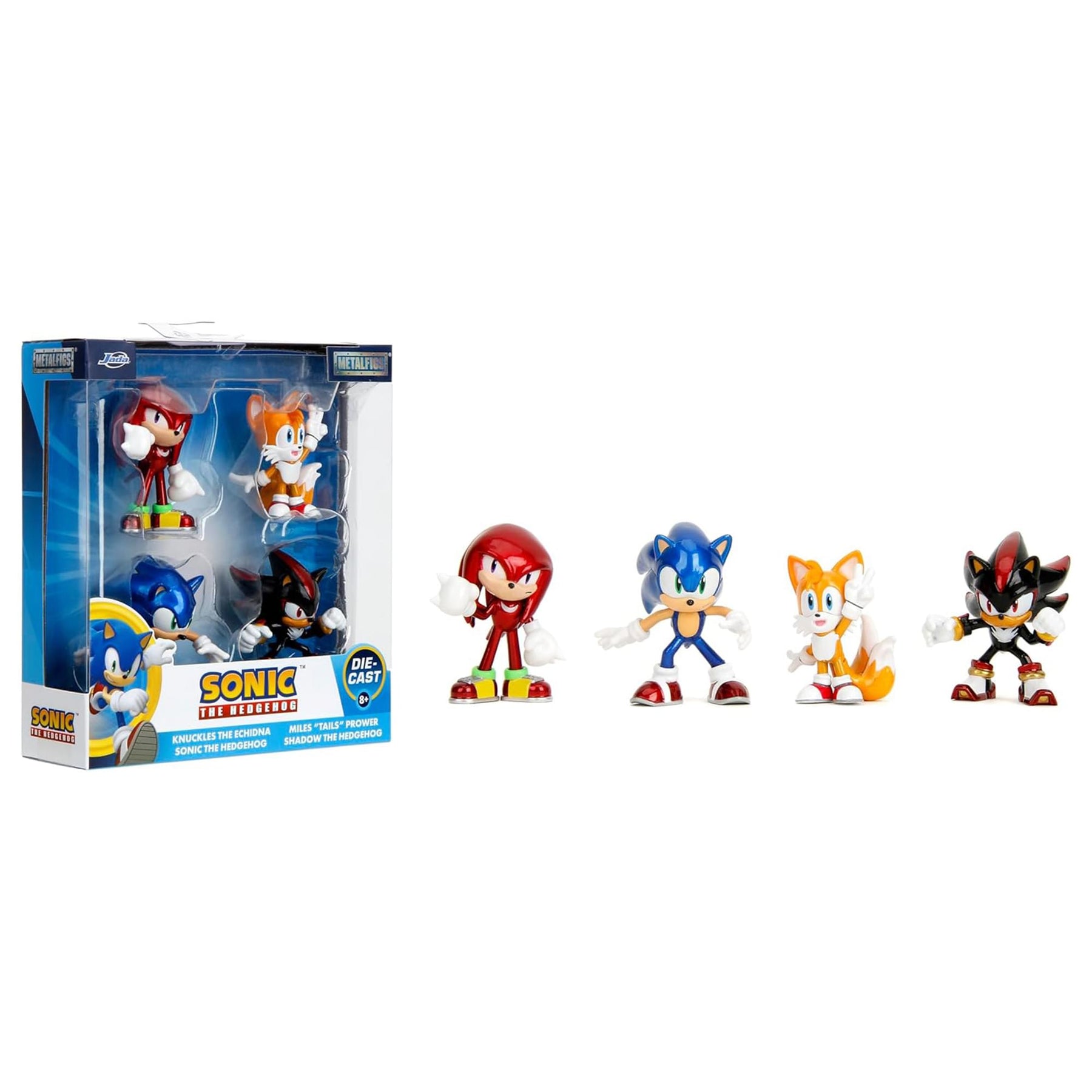 Sonic The Hedgehog 2.5 Inch MetalFigs 4-Pack | Sonic, Knuckles, Tails, Shadow