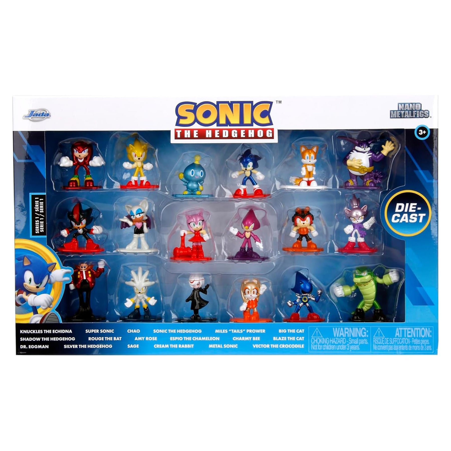 Sonic The Hedgehog 1.65 Inch Nano MetalFigs 18-Pack