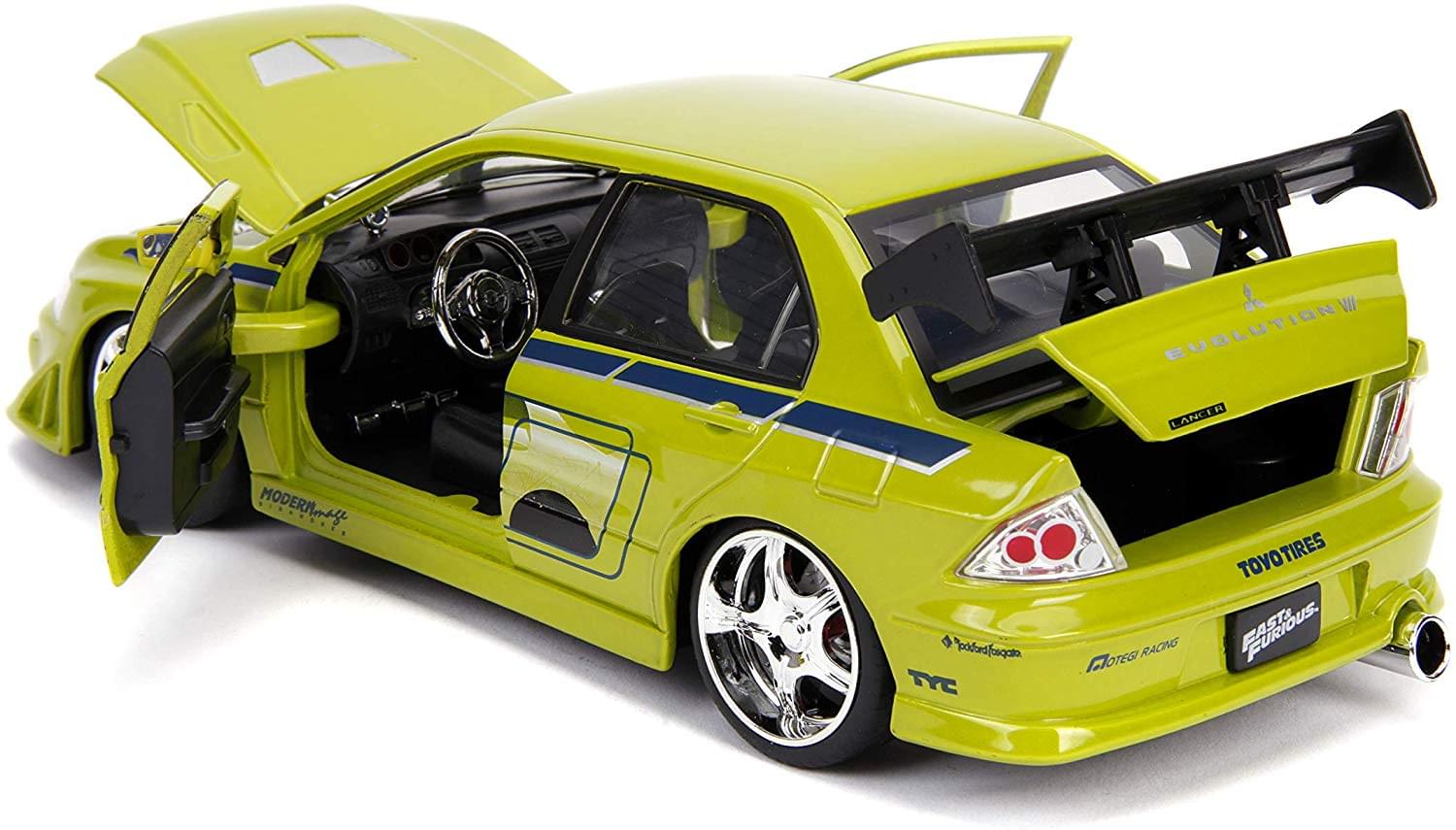 Fast & Furious Brian's Green Mitsubishi Lancer EVO VII 1:24 Die Cast Vehicle