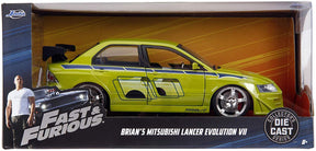 Fast & Furious Brian's Green Mitsubishi Lancer EVO VII 1:24 Die Cast Vehicle