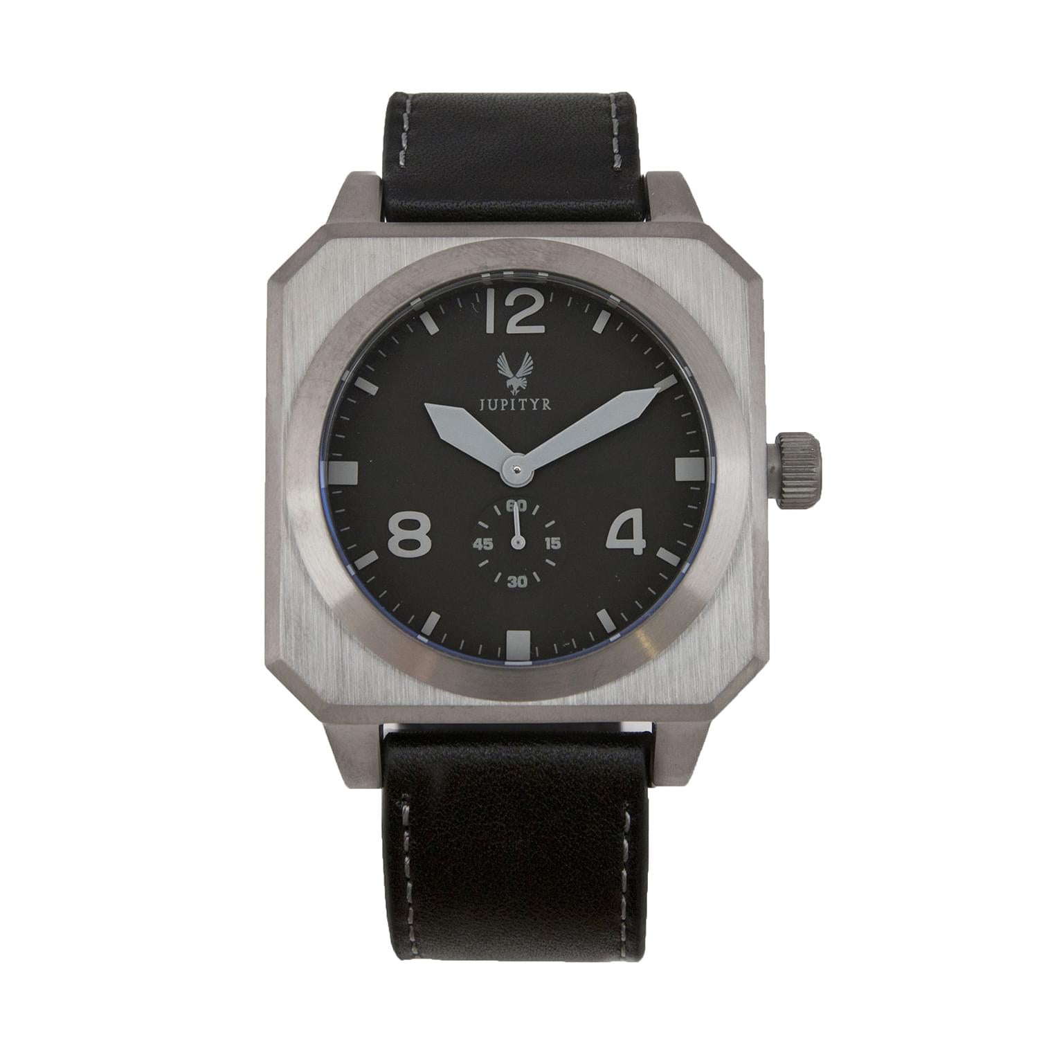 JUPITYR Men's Ganymede Leather Wrist Watch | Gunmetal Black Analog Dial