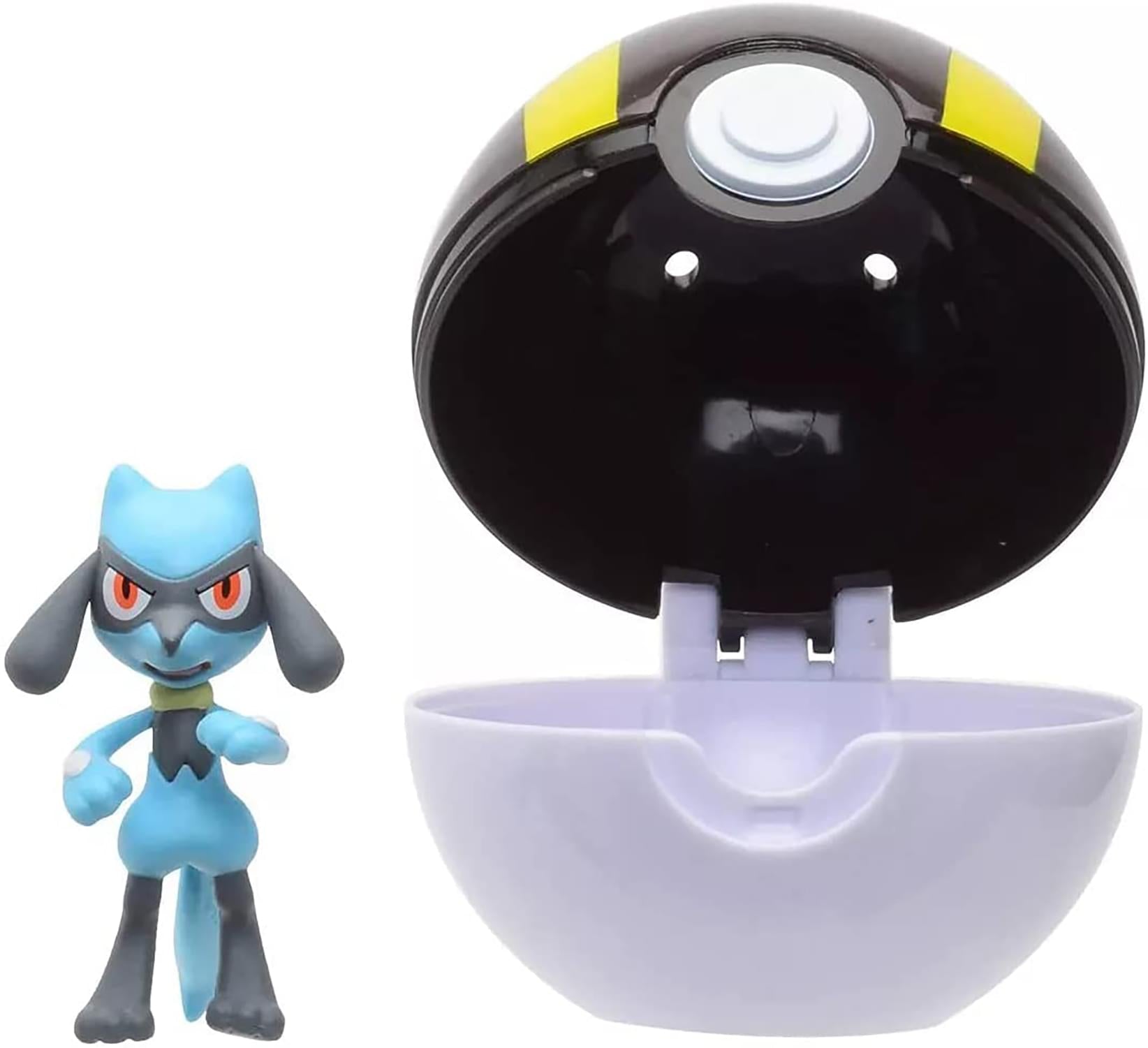 Pokemon Clip N Go Poke Ball Set | 2 Inch Riolu & Ultra Ball