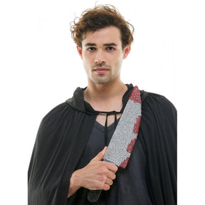 Bedazzled Rhinestone Bloody Butcher Knife Adult Costume Accessory