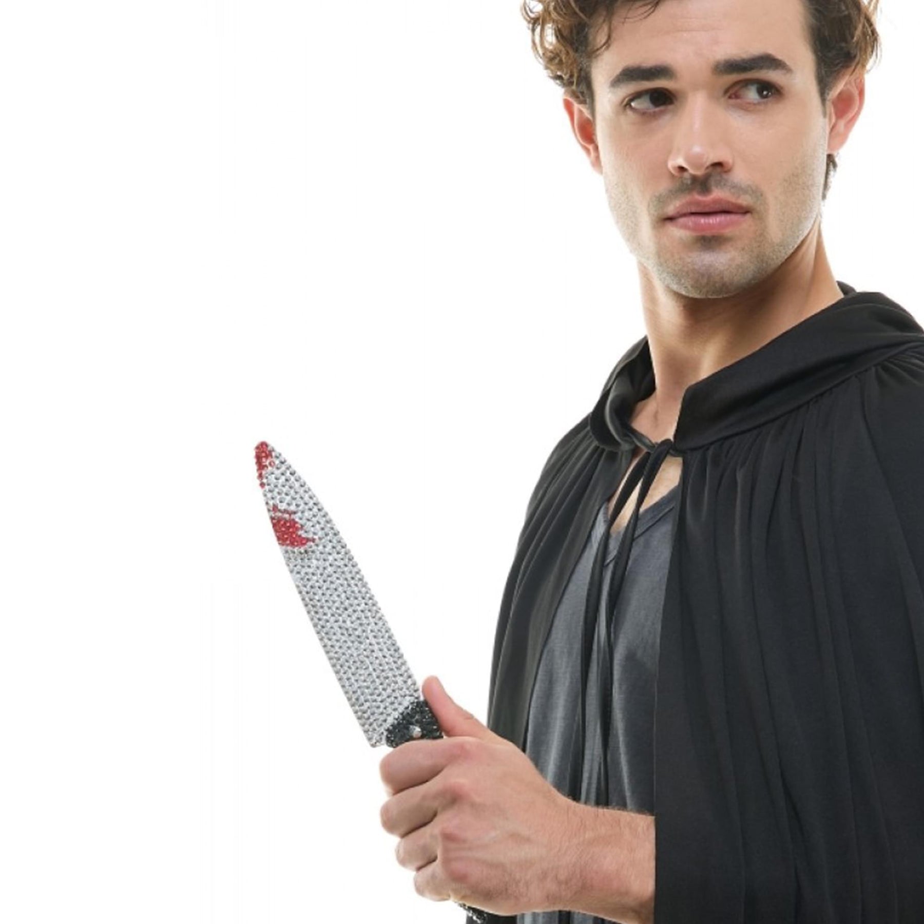 Bedazzled Rhinestone Bloody Kitchen Knife Adult Costume Accessory