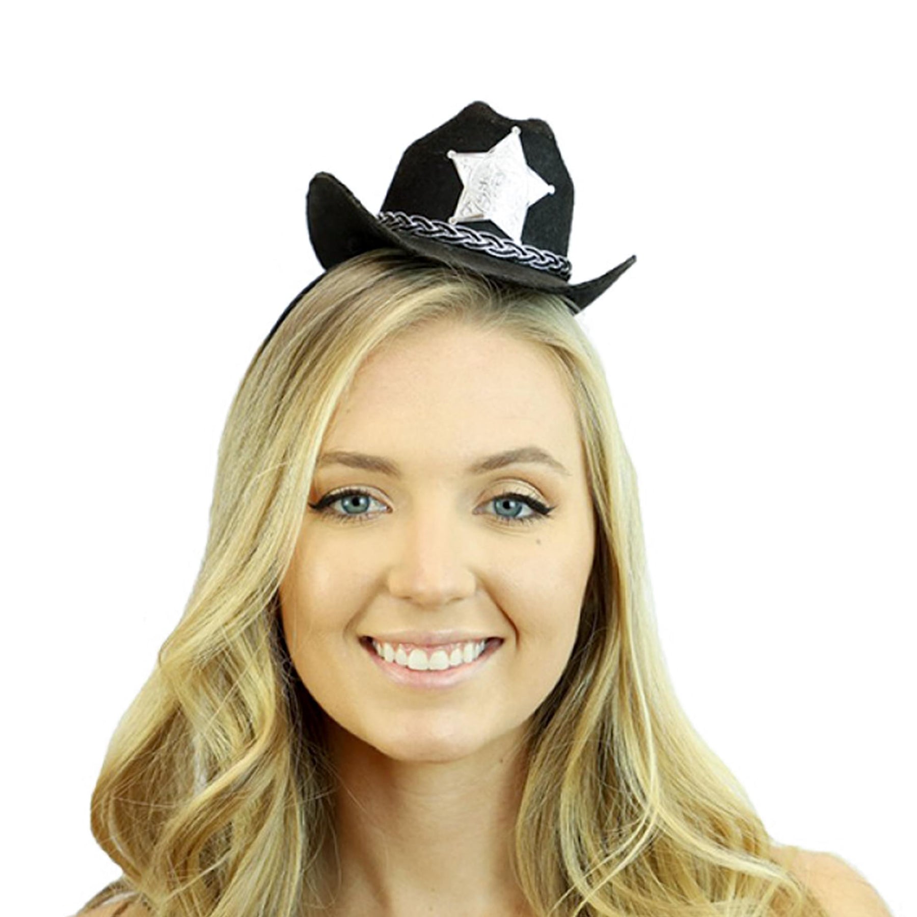 Mini Cowboy Hat Costume Headband | Black