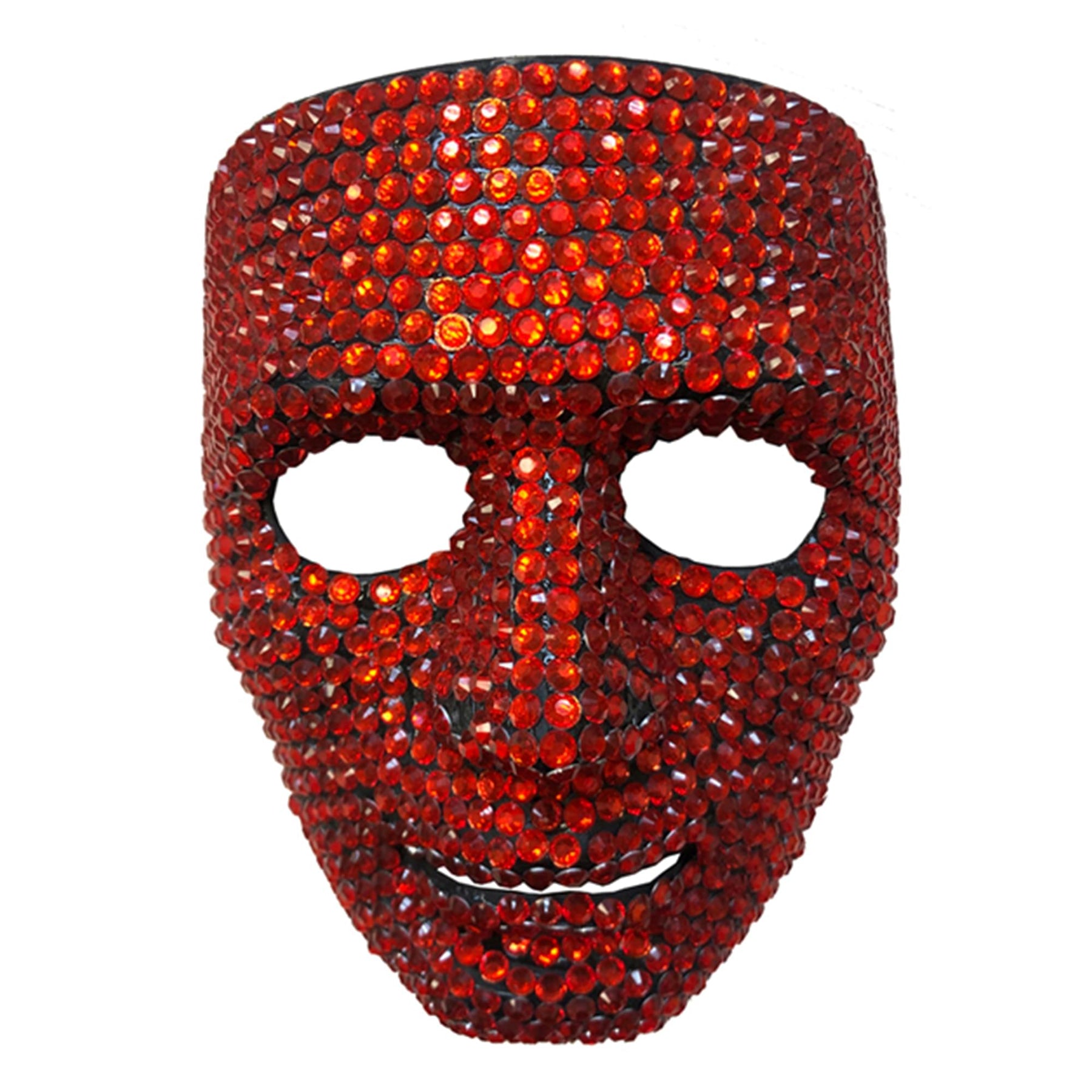 Bedazzled Red Rhinestone Skull Mask Adult Costume Accessory