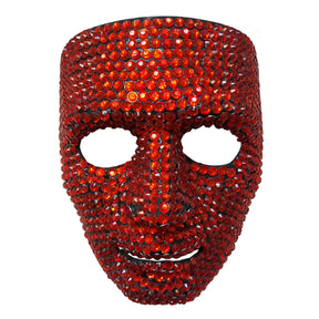 Bedazzled Red Rhinestone Skull Mask Adult Costume Accessory