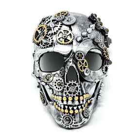 Steampunk Silver Skull Adult Costume Mask