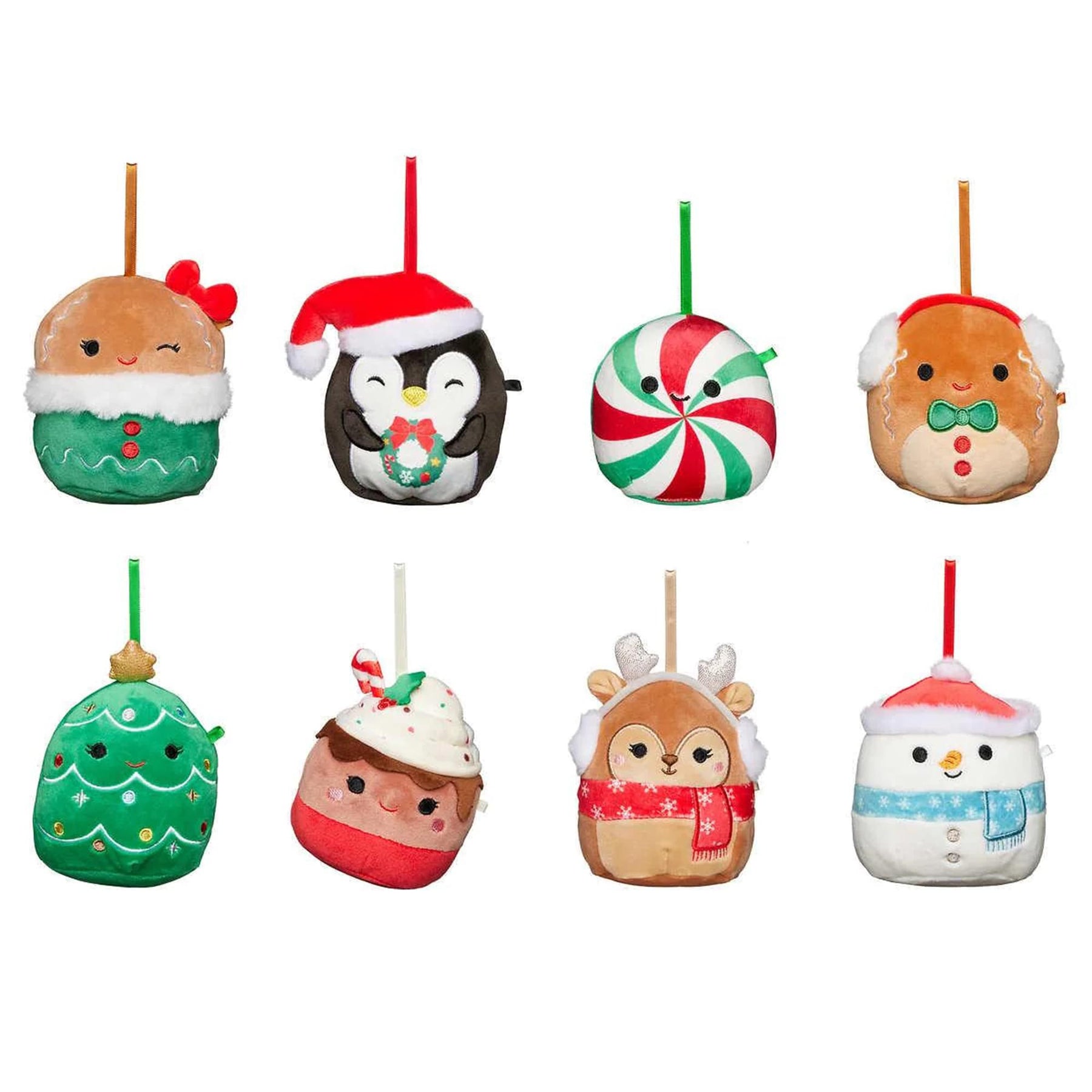 Squishmallow 4 Inch Plush Ornaments 8 Pack | Holiday