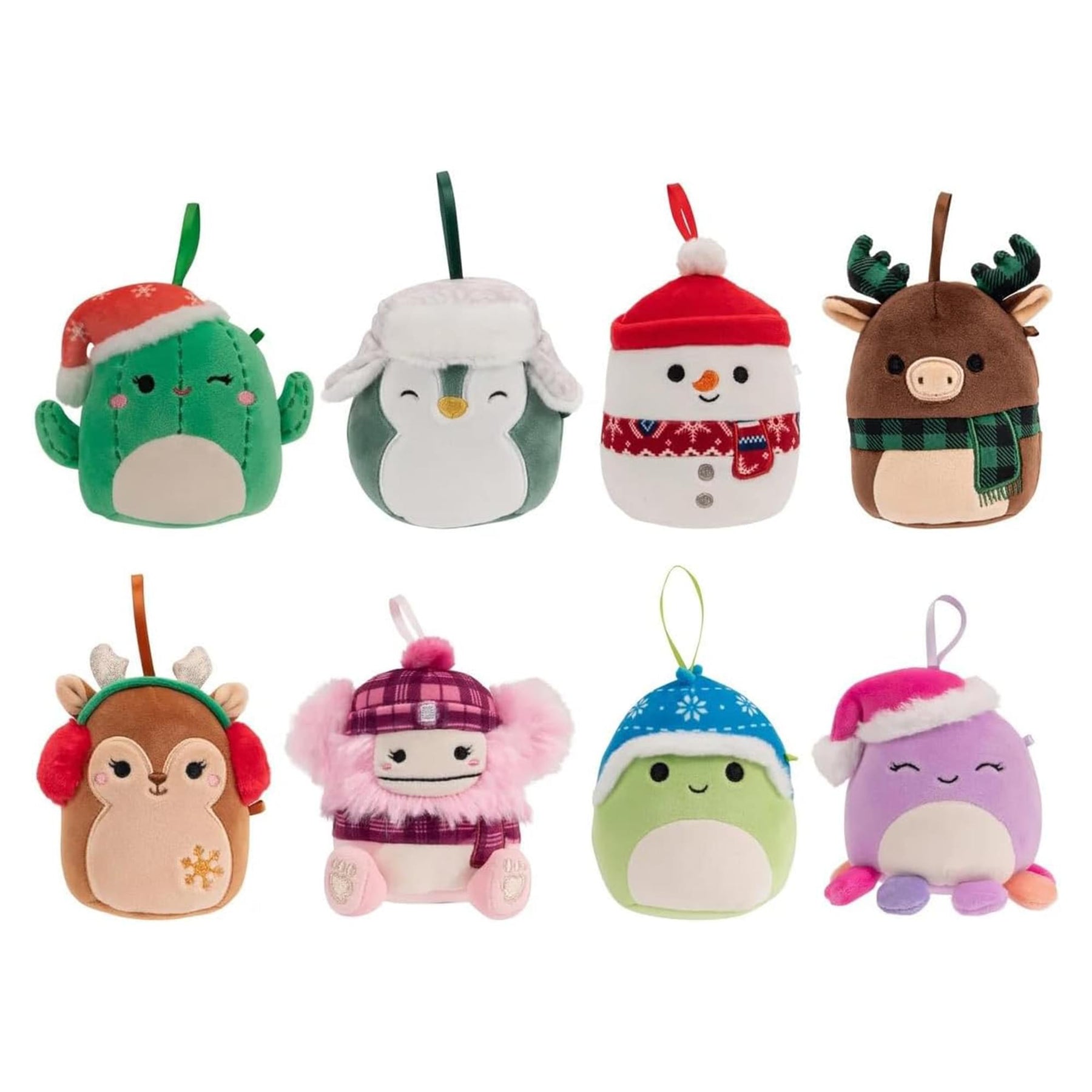 Squishmallow 4 Inch Plush Ornament 8 Pack | Winter