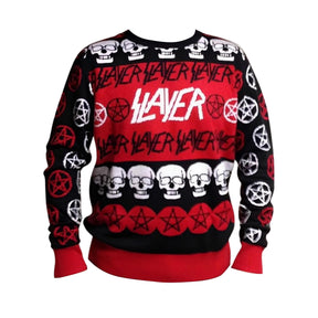 Slayer Pentagram & Skulls Adult Christmas Sweater