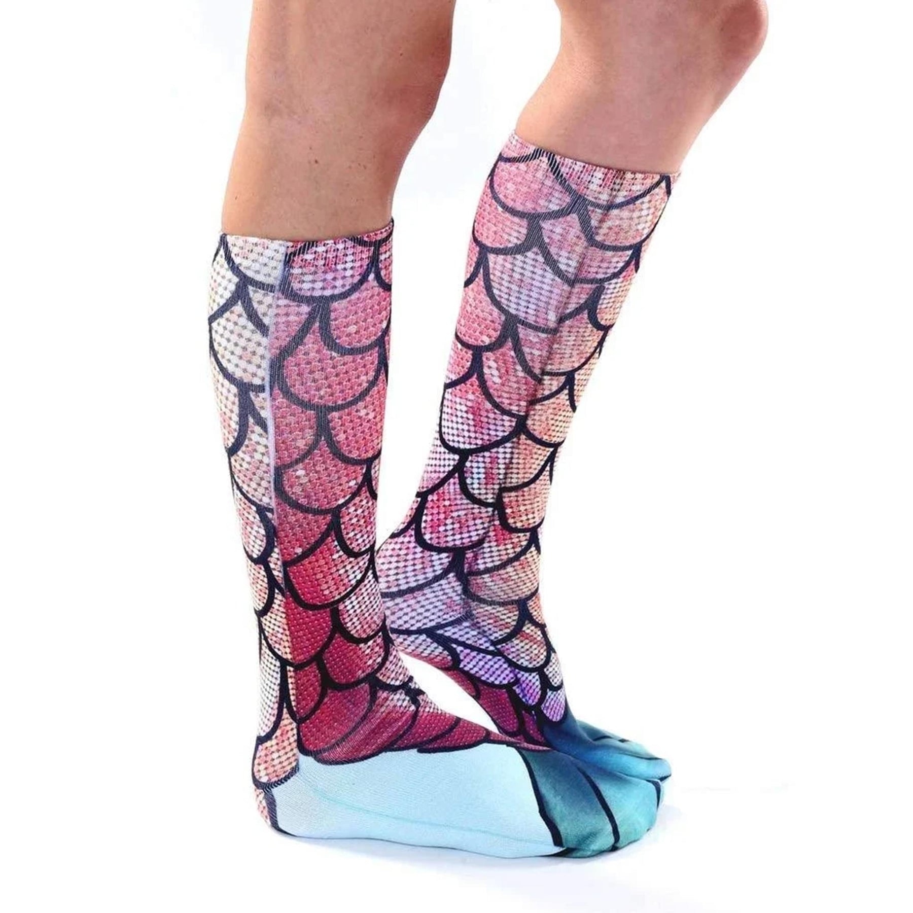 Mermaid Photo Print Knee High Socks