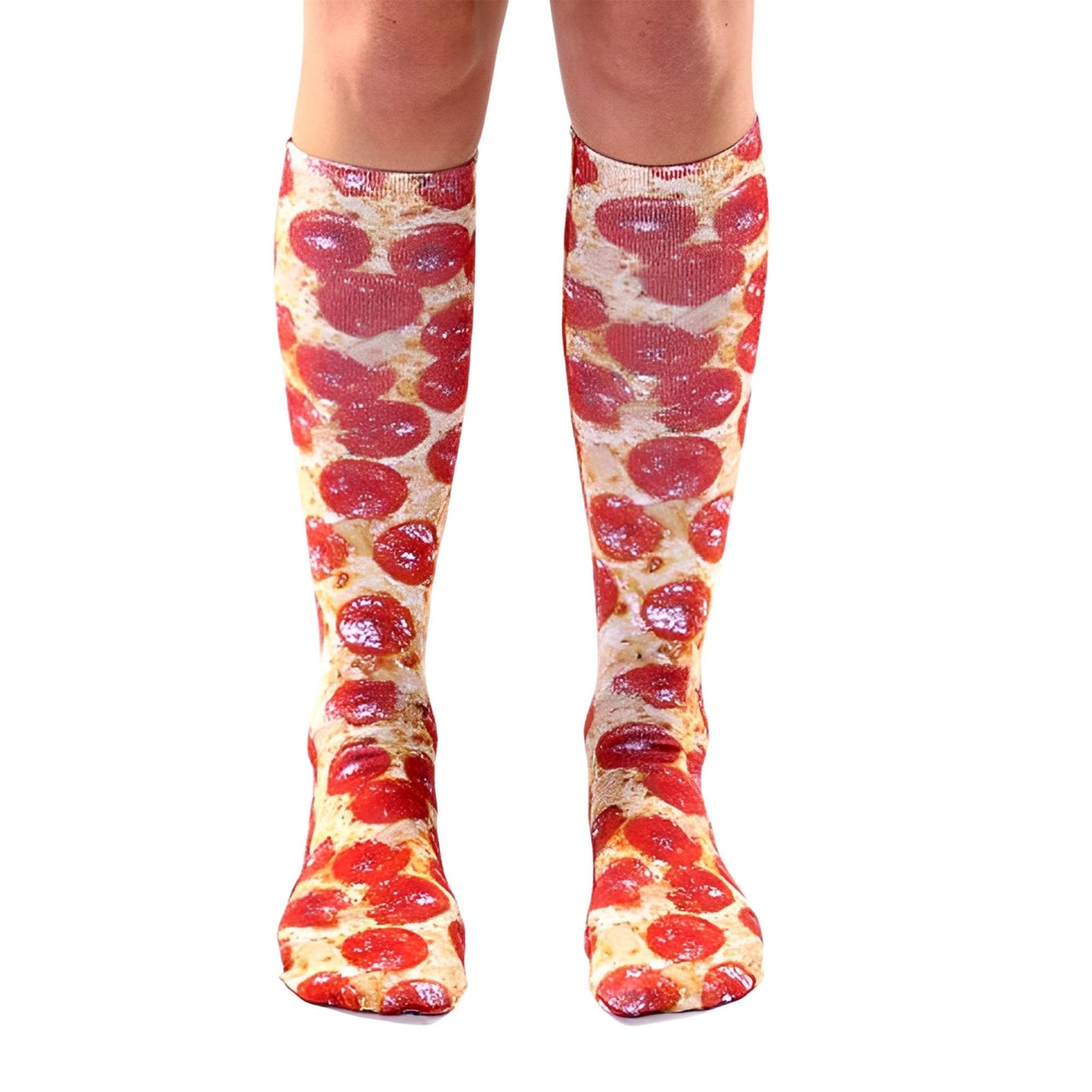 Pizza Photo Print Knee High Socks