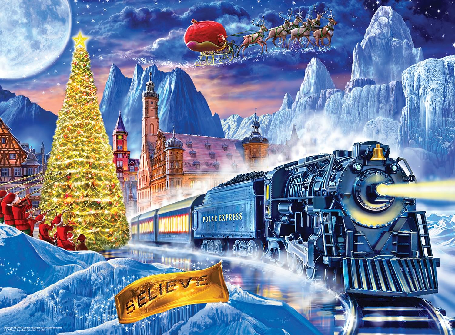 The Polar Express 100 Piece Glow In The Dark Jigsaw Puzzle