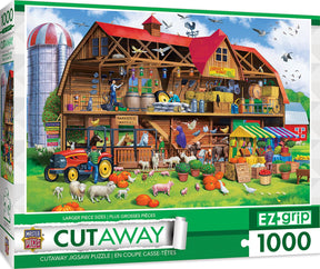 Cut-Aways Family Barn 1000 Piece Large EZ Grip Jigsaw Puzzle