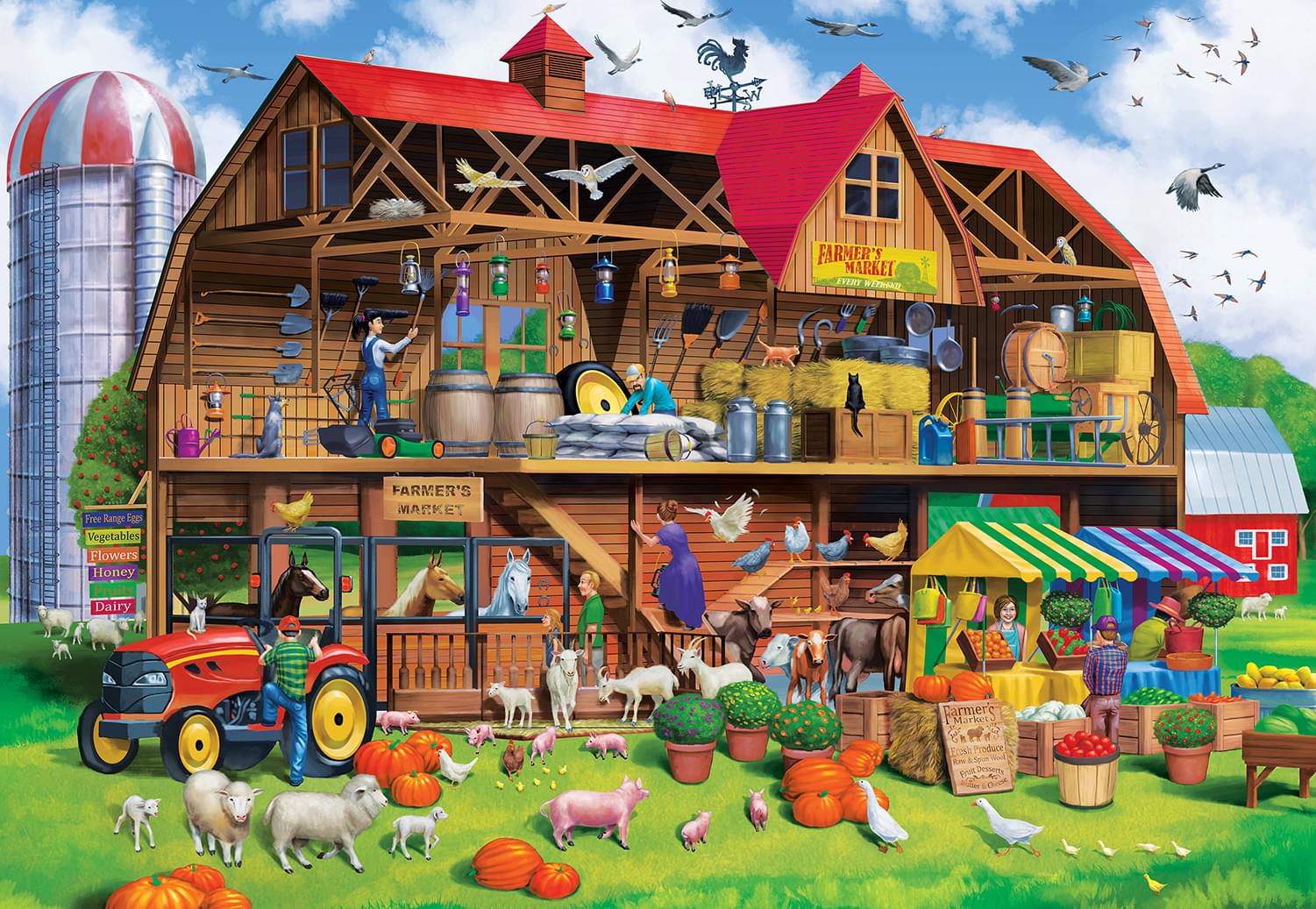 Cut-Aways Family Barn 1000 Piece Large EZ Grip Jigsaw Puzzle