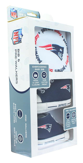 New England Patriots NFL 2-Piece Baby Gift Set | Bib & Pre-Walkers