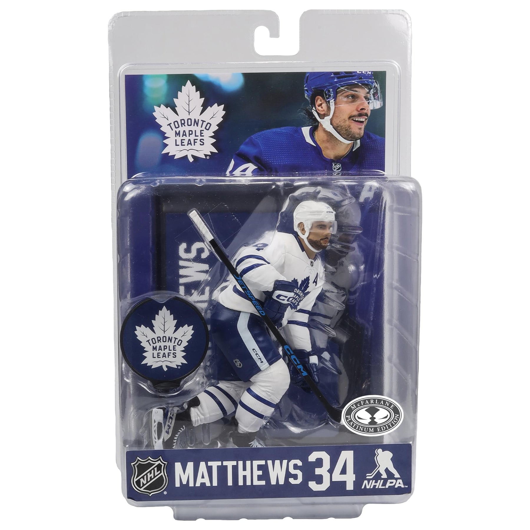 NHL McFarlane Sports Picks 7 Inch Chase Figure | Auston Matthews White Jersey