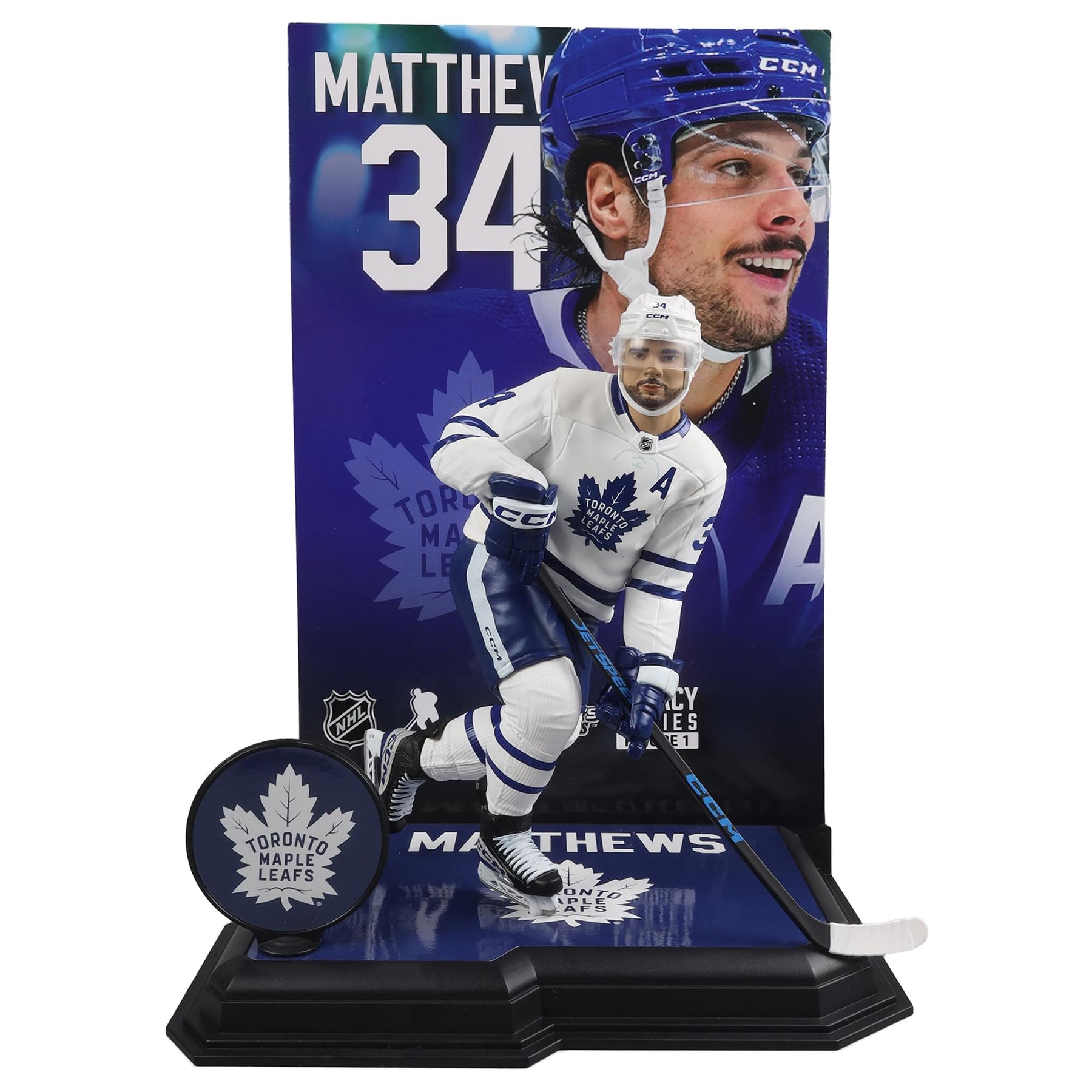 NHL McFarlane Sports Picks 7 Inch Chase Figure | Auston Matthews White Jersey