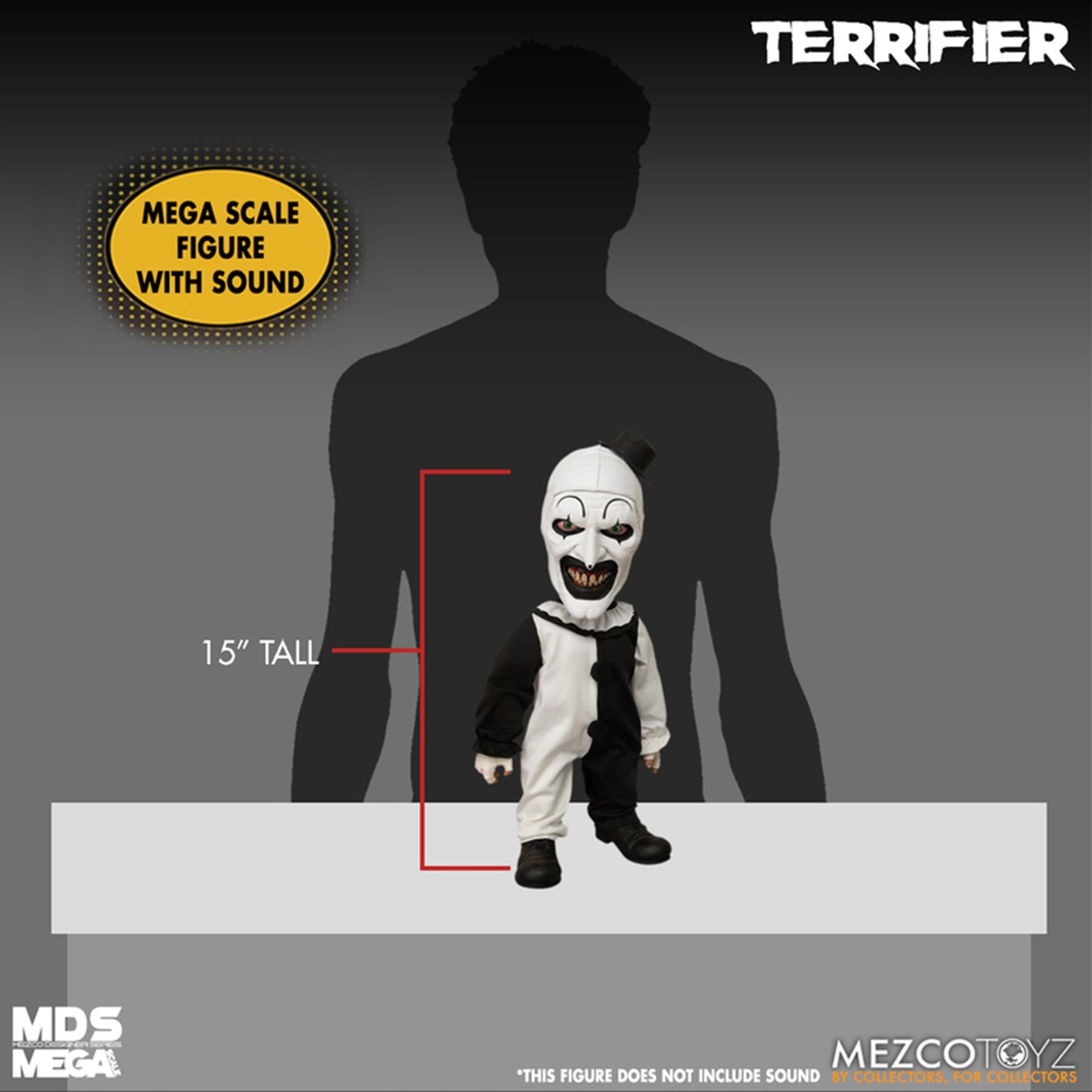 Terrifier Art the Clown 15 Inch MDS Mega Scale Figure with Sound