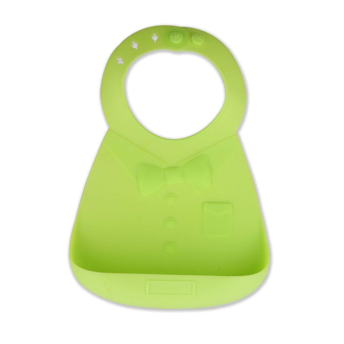 Make My Day Silicone Wonderfully Soft Baby Bib Lime Green