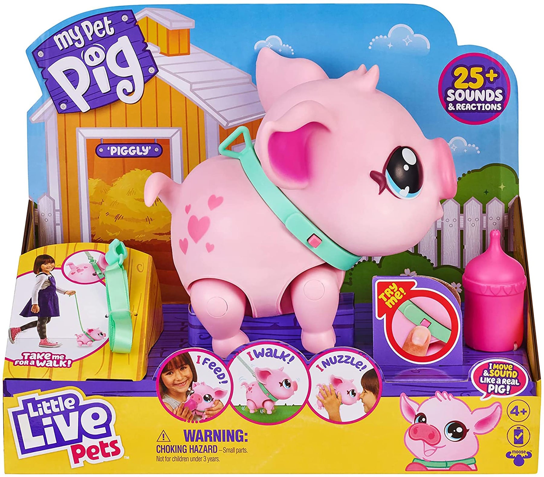 Little Live Pets Piggly Interactive Toy | 20+ Sounds & Reactions