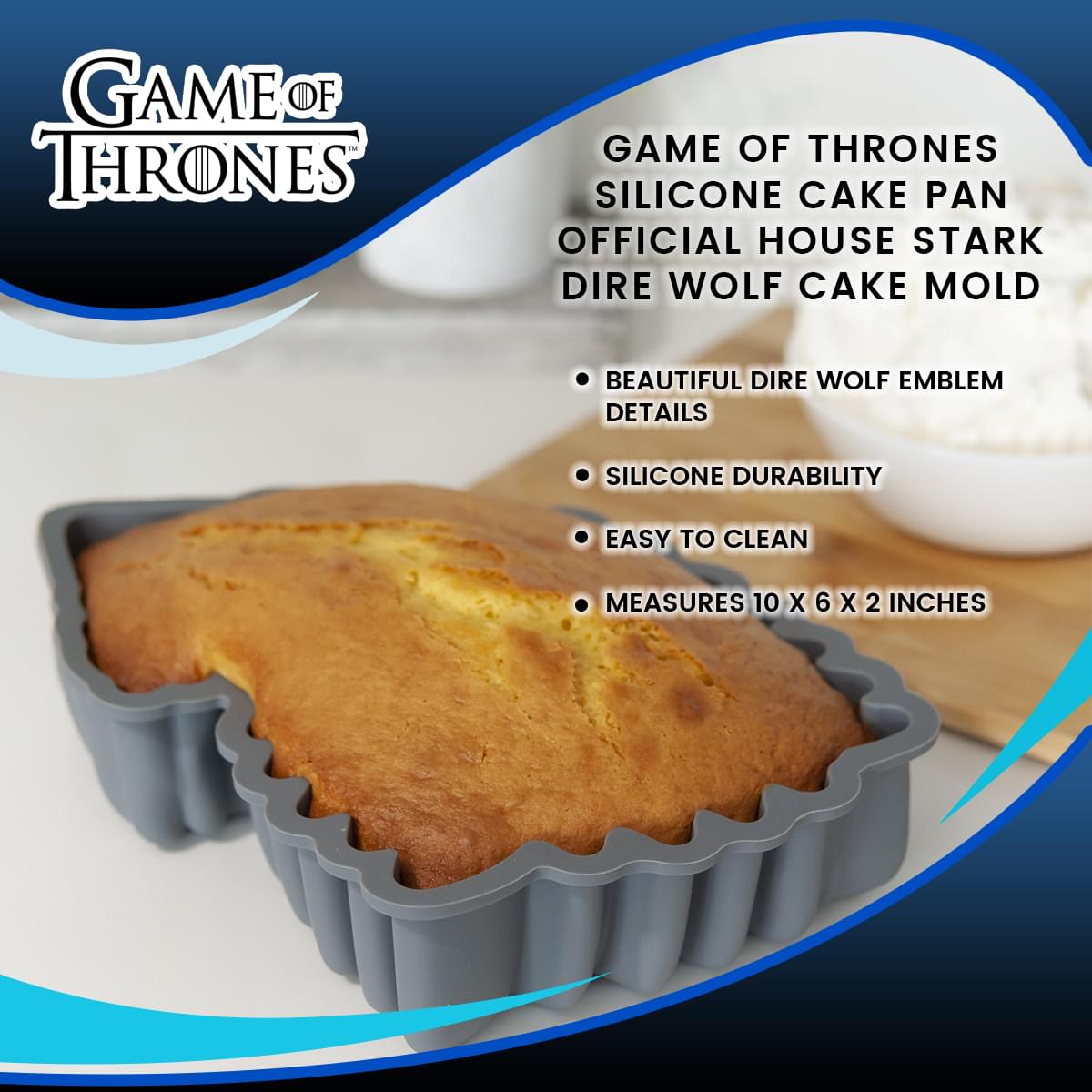 Game Of Thrones Silicone Cake Pan | Official House Stark Dire Wolf Cake Mold