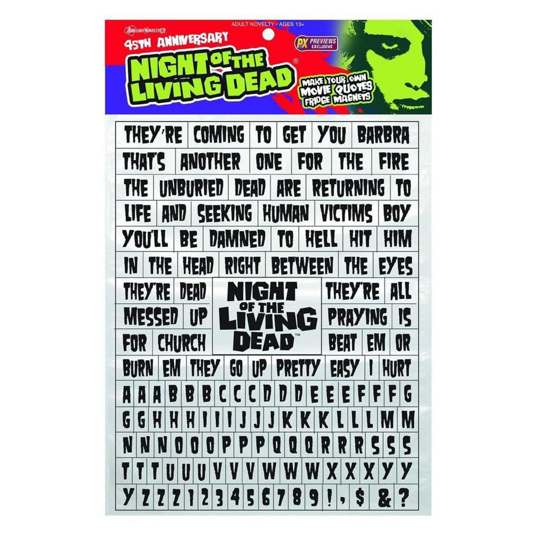 Night of The Living Dead Word Puzzle Magnet Set