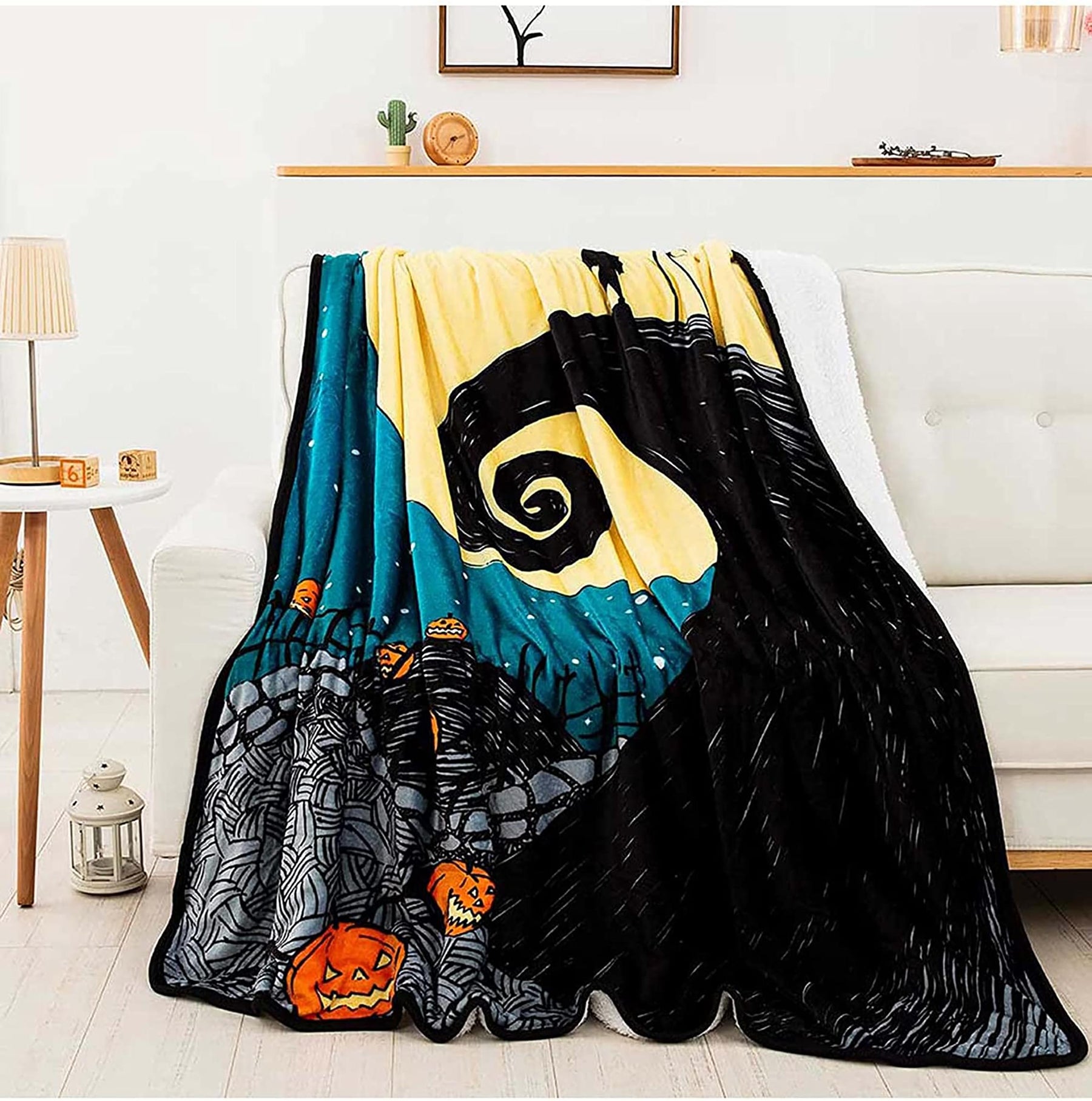 Nightmare Before Christmas Starry Night 60 x 80 Inch Sherpa Throw Blanket