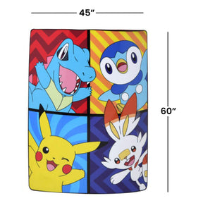 Pokemon Pikachu & Friends 46 x 60 Inch Silk Touch Throw Blanket