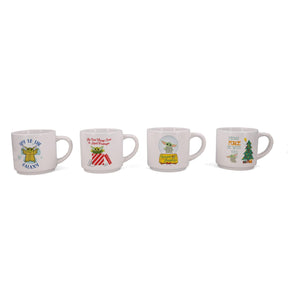 Star Wars Grogu Holiday Cuteness 4-Piece 10oz Stackable Ceramic Mug Set