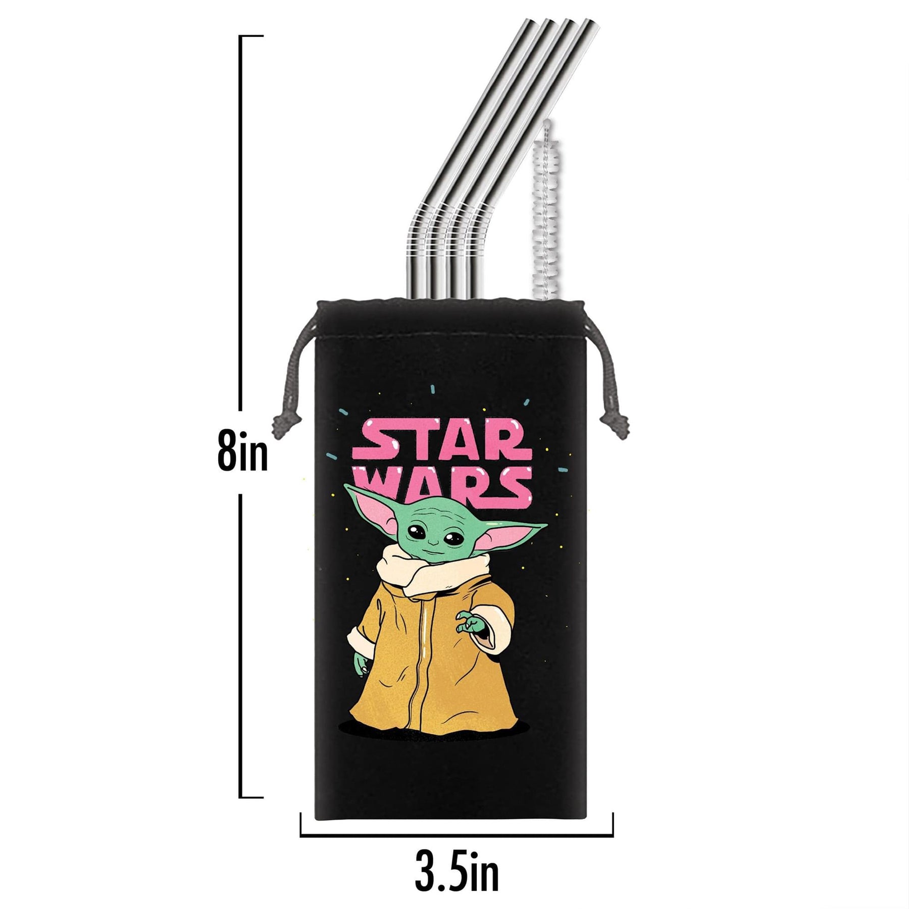 Star Wars The Child "Precious Cargo" Reusable Stainless Steel Straws 4 Pack