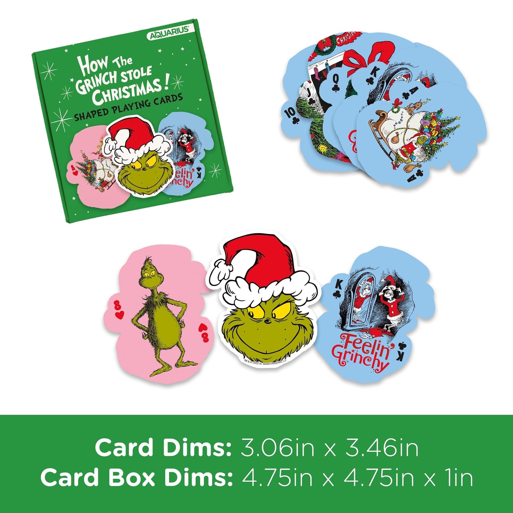 Grinch Christmas Shaped Playing Cards