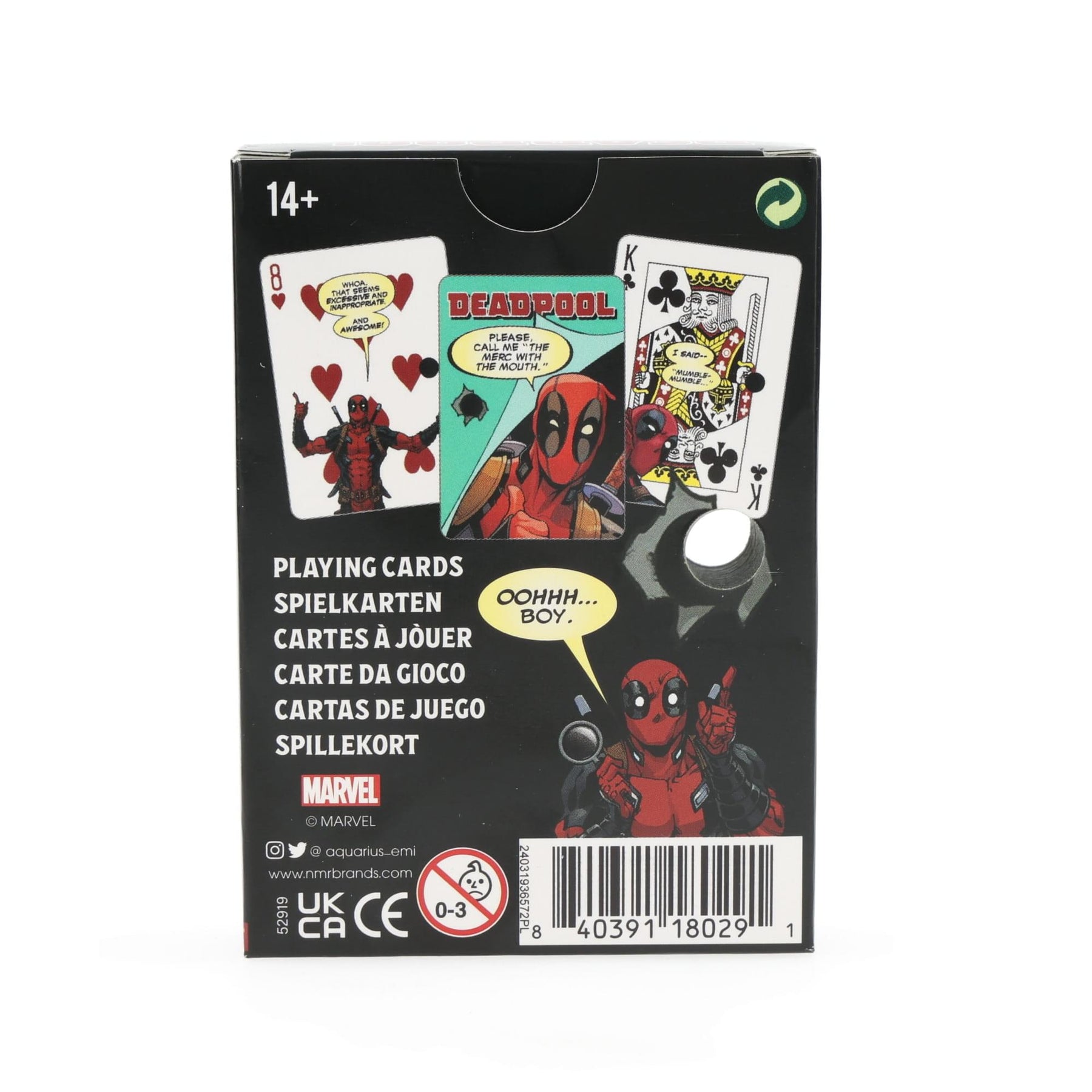 Marvel Deadpool Quotes Playing Cards