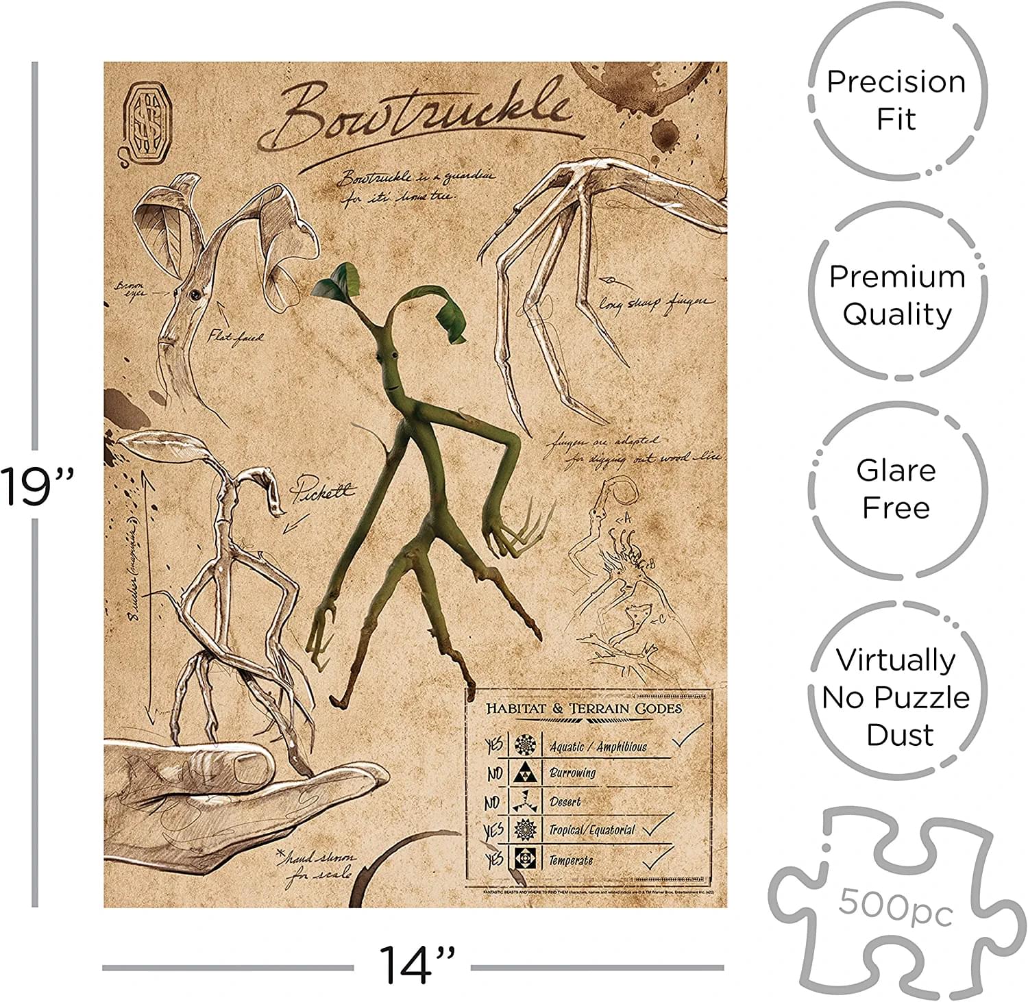 Fantastic Beasts Bowtruckle 500 Piece Jigsaw Puzzle